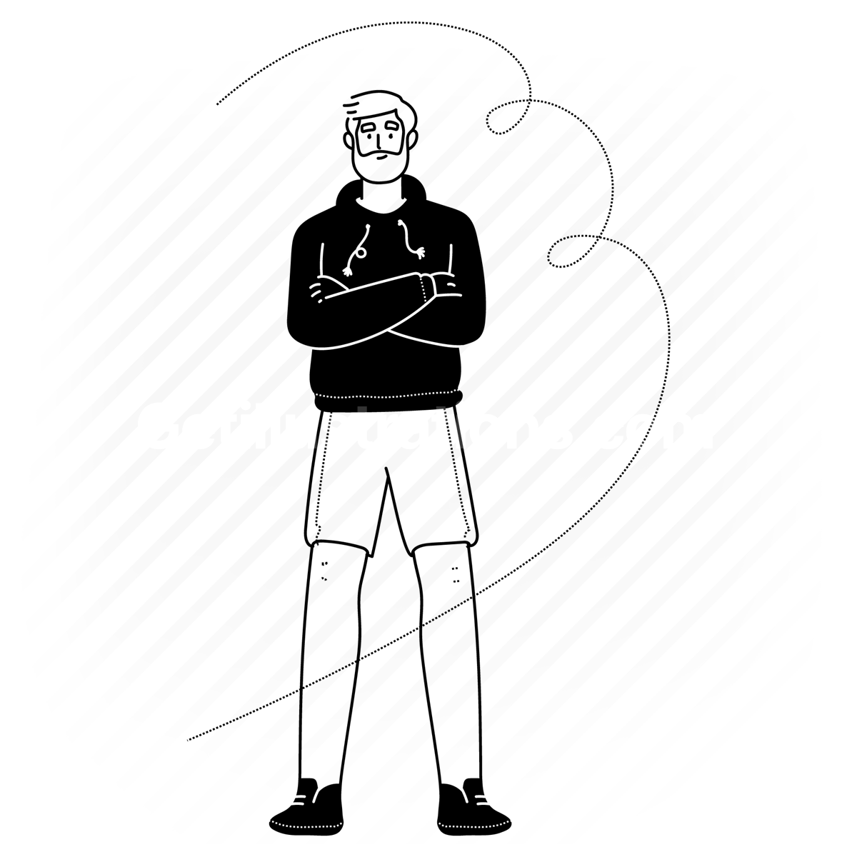 movement, pose, people, person, user, avatar, man, stand, shorts